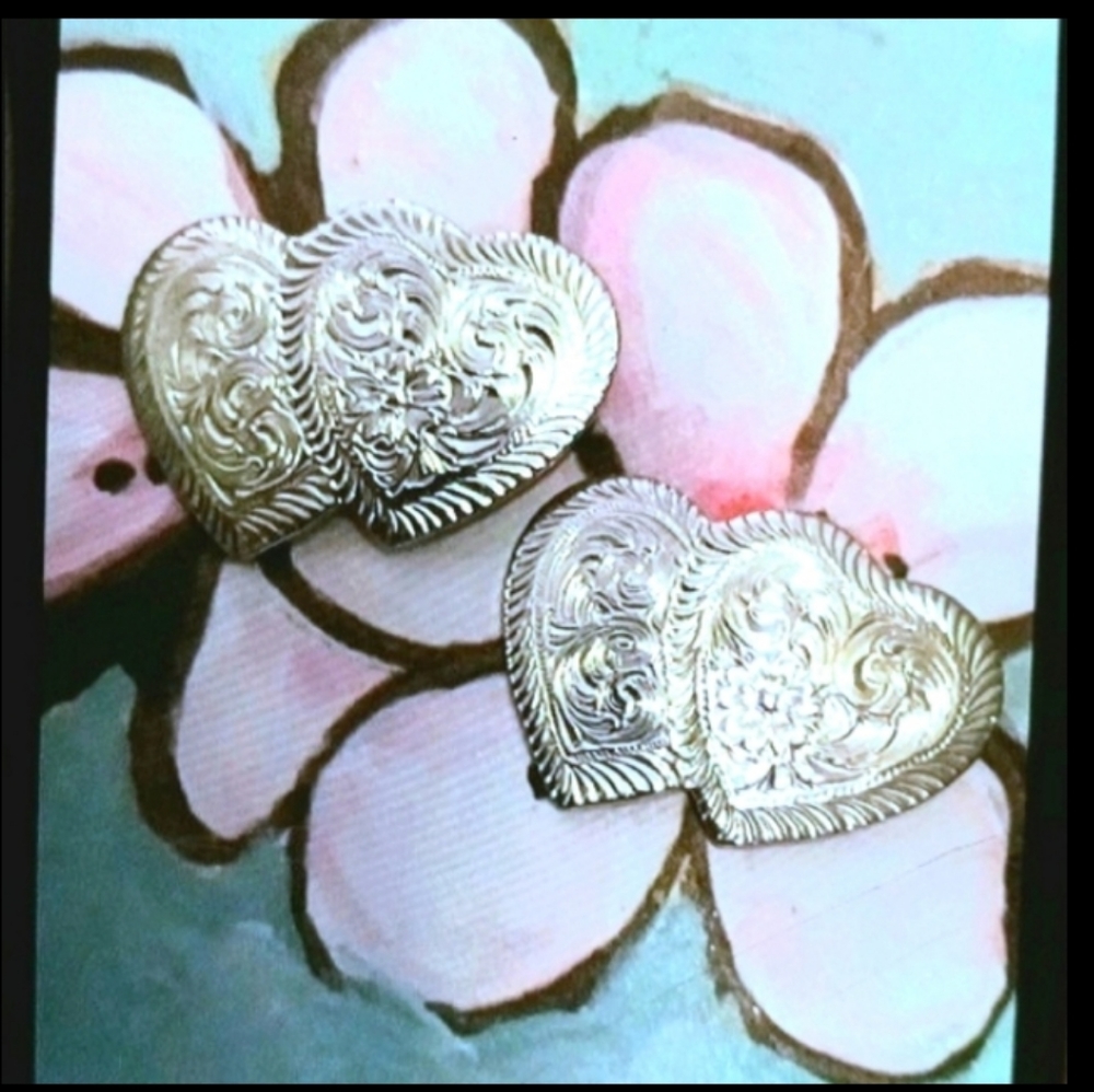 Sterling Silver 925 Heart Earrings authentic